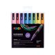 Dekormarker készlet, 0,9-1,3 mm, UNI Posca PC-3ML, 8 különböző csillogó szín (TUPC3MLCSKL)
