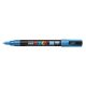 Dekormarker, 0,9-1,3 mm, UNI Posca PC-3ML, fényes kék (TUPC3MLK)