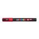 Dekormarker, 0,9-1,3 mm, UNI Posca PC-3M, piros (TUPC3MP)