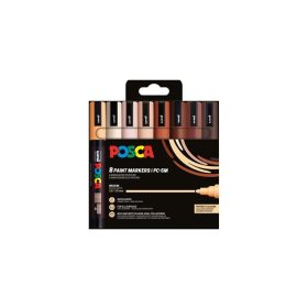   Dekormarker készlet, 1,8-2,5 mm, UNI Posca PC-5M, 8 különböző portré szín (TUPC5M8DBP)