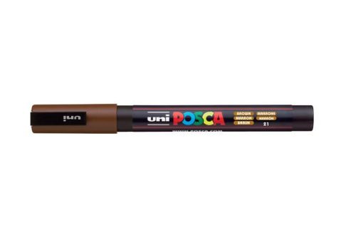 Dekormarker, 1,8-2,5 mm, UNI Posca PC-5M, barna (TUPC5MB)