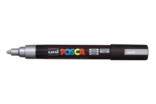 Dekormarker, 1,8-2,5 mm, UNI Posca PC-5M, ezüst (TUPC5ME)