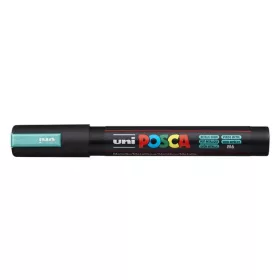   Dekormarker, 1,8-2,5 mm, UNI Posca PC-5M, metálzöld (TUPC5MMZO)