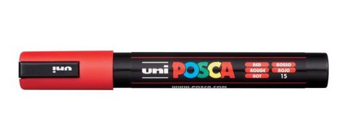 Dekormarker, 1,8-2,5 mm, UNI Posca PC-5M, piros (TUPC5MP)