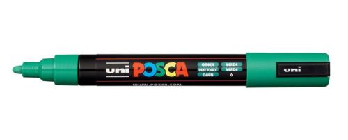 Dekormarker, 1,8-2,5 mm, UNI Posca PC-5M, zöld (TUPC5MZ)