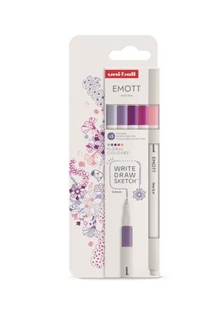 Tűfilc készlet, 0,4 mm, UNI Emott Floral, 5 különböző szín (TUVIRAG5)