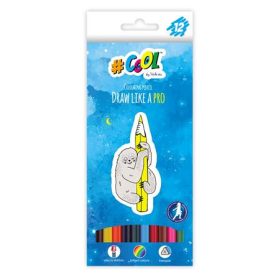   Színes ceruza készlet, háromszögletű, COOL BY VICTORIA, 12 különböző szín (TVC002)