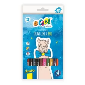   Színes ceruza készlet, háromszögletű, vastag, COOL BY VICTORIA, 12 különböző szín (TVC005)