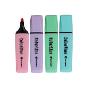   Szövegkiemelő készlet, 1-5 mm, VICTORIA OFFICE, ColorLine, 4 különböző pasztell szín (TVI322P)