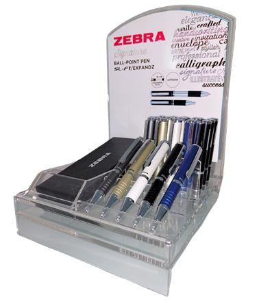 Golyóstoll display, 0,24 mm, teleszkópos, ZEBRA SL-F1, kék (TZ01943)