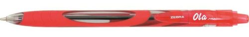 Golyóstoll, 0,27 mm, nyomógombos, ZEBRA OLA, piros (TZ13943)