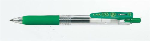 Zseléstoll, 0,37 mm, nyomógombos, ZEBRA Sarasa Clip, zöld (TZ14325)