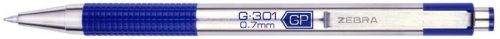 Zseléstoll, 0,38 mm, nyomógombos, ZEBRA G-301, kék (TZ20732)