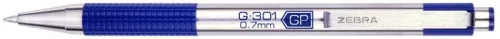 Zseléstoll, 0,38 mm, nyomógombos, ZEBRA G-301, kék (TZ20732)