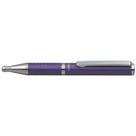   Golyóstoll, 0,24 mm, teleszkópos, metállila tolltest, ZEBRA SL-F1, kék (TZ23478)