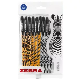   Golyóstoll, 0,27 mm, kupakos, vegyes testszín, ZEBRA Animal Doodler'z, kék (TZ2617)