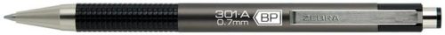 Golyóstoll, 0,24 mm, nyomógombos, antracit tolltest, ZEBRA F-301 A, kék (TZ26341)