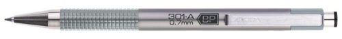 Golyóstoll, 0,24 mm, nyomógombos, ezüst tolltest, ZEBRA F-301 A, kék (TZ26343)