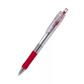   Golyóstoll, 0,21 mm, nyomógombos, ZEBRA Tapli Clip ECO, piros (TZ38333)