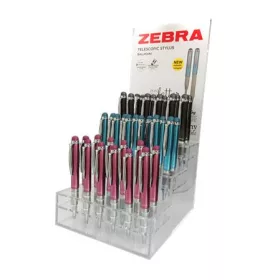   Golyóstoll display, 0,24 mm, teleszkópos, rozsdamentes acél, ZEBRA Telescopic Metal Stylus, kék (TZ46601)