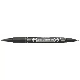   Alkoholos marker, 0,5/1,0 mm, kétvégű, ZEBRA Mckie Extra Fine, fekete (TZ50351)