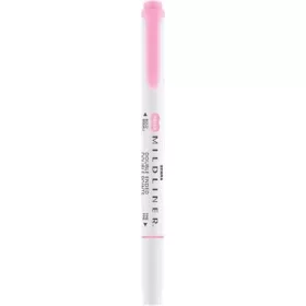   Szövegkiemelő, 1,0/3,5 mm, kétvégű, ZEBRA Mildliner Fluorescent, rózsaszín (TZ78170)
