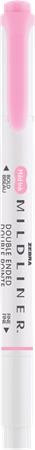 Szövegkiemelő, 1,0/3,5 mm, kétvégű, ZEBRA Mildliner Fluorescent, rózsaszín (TZ78170)