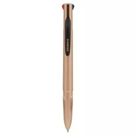   Golyóstoll, 0,37 mm, nyomógombos, négyszínű, ZEBRA Smooth, rose gold (TZ81460)