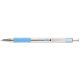 Golyóstoll, 0,24 mm, nyomógombos, rozsdamentes acél, pasztellkék tolltest, ZEBRA F-301, kék (TZ90702)