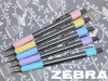 Golyóstoll, 0,24 mm, nyomógombos, rozsdamentes acél, pasztellkék tolltest, ZEBRA F-301, kék (TZ90702)