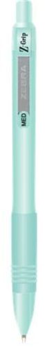 Golyóstoll, 0,27 mm, nyomógombos, zöld tolltest, ZEBRA Z-Grip Pastel, kék (TZ91804)