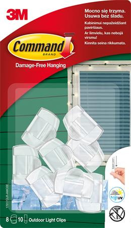 Kábelvezető akasztó,  ragasztócsíkkal, 8 db,  3M SCOTCH Command™ (U3M17017CLRAW)
