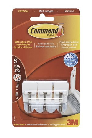 Mini műanyag akasztó fém kampóval, 3M SCOTCH Command (U3M17067)