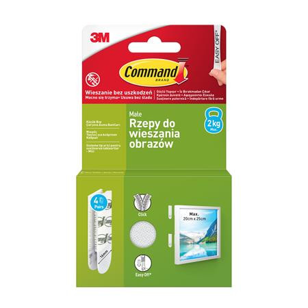 Képakasztó csík, tépőzáras, 4 pár, 3M SCOTCH Command™ (U3M17202WHI)