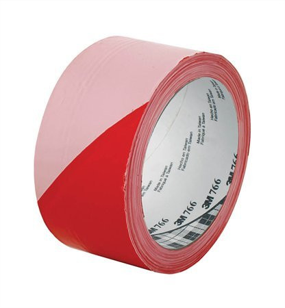Ipari jelzőszalag, 50mm x 33m, 3M, piros-fehér (U3M767I)