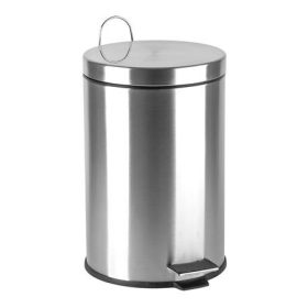   Pedálos szemetes, rozsdamentes acél, kivehető műanyag vödörrel, 12 liter (UACROM)