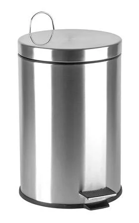 Pedálos szemetes, rozsdamentes acél, kivehető műanyag vödörrel, 12 liter (UACROM)