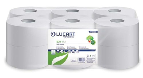 Toalettpapír, 2 rétegű, 120 m, 19 cm átmérő, LUCART, Eco, fehér (UBC07)