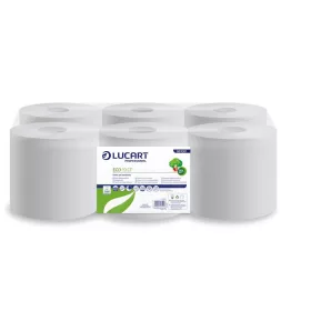  Kéztörlő, tekercses, 2 rétegű, LUCART Eco CF 19, fehér (UBC10)