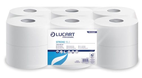 Toalettpapír, 2 rétegű, 130 m, 19 cm átmérő, LUCART, Strong, hófehér (UBC14)