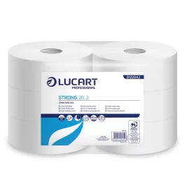   Toalettpapír, 2 rétegű, nagytekercses, 26 cm átmérő, LUCART, Strong, hófehér (UBC17)