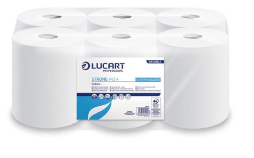 Kéztörlő, tekercses, 2 rétegű, LUCART, Strong 140 A, fehér (UBC24)