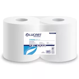   Törlőkendő, tekercses, belső adagolású, 2 rétegű, LUCART, Strong 675 CF, hófehér (UBC25)