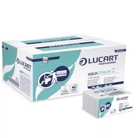   Kéztörlő, Z hajtogatott, 2 rétegű, 242 lap, LUCART Aquastream, fehér (UBC32)