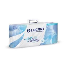   Toalettpapír, 3 rétegű, kistekercses, 10 tekercs, LUCART Soft and Strong, fehér (UBC39)