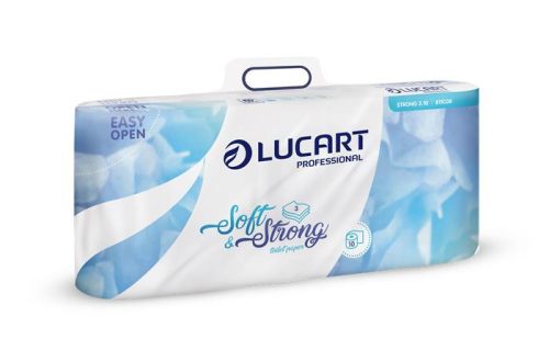 Toalettpapír, 3 rétegű, kistekercses, 10 tekercs, LUCART Soft and Strong, fehér (UBC39)