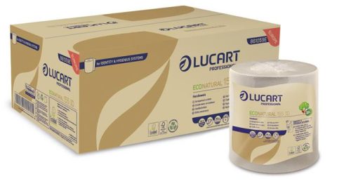 Kéztörlő, tekercses, 2 rétegű, Identity Autocut adagolóhoz, LUCART EcoNatural 155 ID, havanna barna (UBC42)