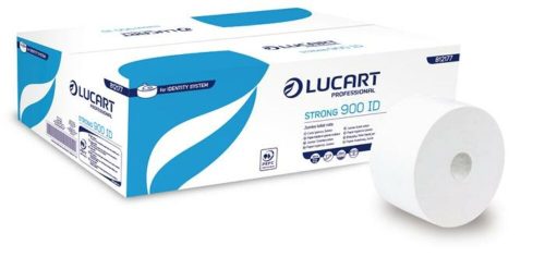 Toalettpapír, 2 rétegű, nagytekercses, 19 cm átmérő, Identity Autocut adagolóhoz, LUCART Strong 900 ID, hófehér (UBC53)