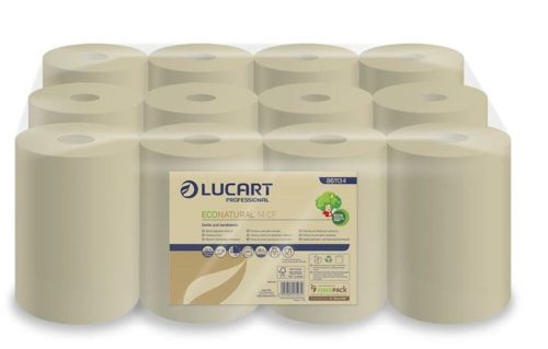 Kéztörlő, tekercses, 2 rétegű, LUCART EcoNatural 14 CF, havanna barna (UBC71)