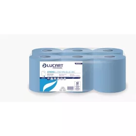   Kéztörlő, tekercses, 2 rétegű, LUCART L-One mini Strong Blue 350, kék (UBC74)